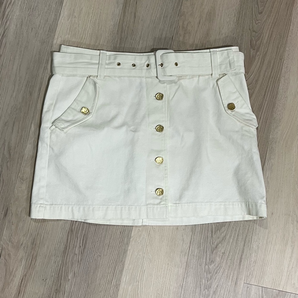 Target Future Collective Jenee Naylor Stylish White Skirt with Gold Accents